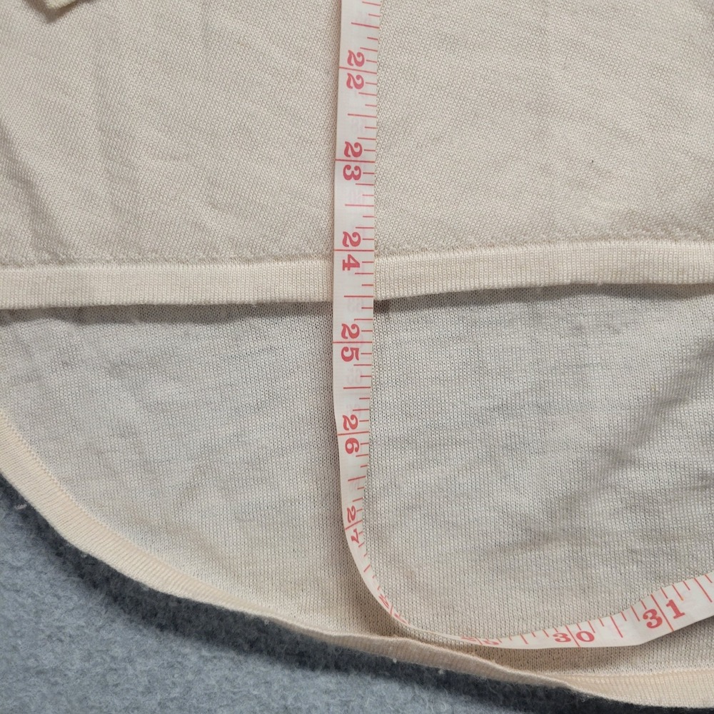 AllSaints Merino Wool Draped Cowl Neck Asymmetrical Sweater Cream Small - Picture 7 of 13